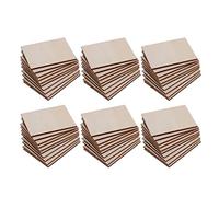 Fenteer 60 Pieces 70x49mm Blank Plywood Wood Business Card Wooden Unfinished Wood Plaque Shapes Sign DIY deocration crafts