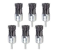 Fenteer 6pcs High Performance Knotted Wire End Brush, 25mm Dia, Steel Bristles, Alloy Steel Grit, Coarse, 70mm Length