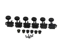 Fenteer 6Pcs Split Shaft Vintage Guitar Tuning Keys Semi Enclosed Guitar Tuning Pegs Professional Spare Parts Simple Assembly 15:1 6R, Black