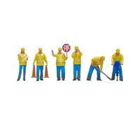 Fenteer 6x 1/64 Scale Miniature Figures Model Simulation Construction Building Workers Mini Diorama Worker Figure for Miniature Scene, yellow