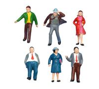 Fenteer 6x 1:87 HO Scale Tiny People Dioramas Layout Collections Desktop Ornament DIY Projects Movie Props Men Women Miniature Scenes