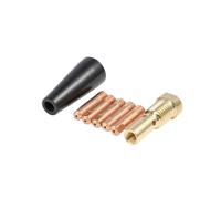 Fenteer 7 Pieces Torch Nozzles Set Gasless Torch Consumables with Conduit Tips Brass Nozzle and Guard Sleeve Machined Parts Suitable for Workshop Service Fabrication Work Repair Duties