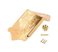 Fenteer 8 String Mandolin Tailpiece String Plate Closed with Screws Sturdy Easy to Install Instrument Accessory with Decorative Cover, Gold