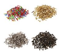 Fenteer 800pcs Mini Decorative Round Head Split Pins Metal Brads Paper Fasteners for Paper Craft Office Stationery