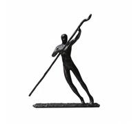 Fenteer Abstract Sculpture Rower Statue Figurine Ornament Featuring Modern Minimalism And Aged Metal Texture Resin Casting Craft suitable for coffee table, Black Bronze