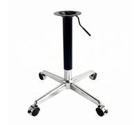 Fenteer Adjustable Desk Legs Base Stand Frame Support With Brake Wheels And Crank Handle Height Adjustment Aluminum Alloy Five Leg Stability Suitable for, Black Cylinder [70 To 90] With Brake Wheels