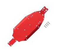 Fenteer Aluminum Alloy Chassis Plate Upgrade Part Easy Installation Accessory Replacement Chassis Skid Plate for Los00007 1/24 RC Car, Red