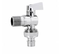 Fenteer Angle Valve Shutoff Port with and Lever Handle for on Off Water Supply Control with Threaded Inlet and Outlet Connections Suitable for Kitchen Sink Installation, /2 Inch