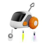 Fenteer Automatic Cat Toy,Cat Teaser,Satisfies Kitty’S Exercise, Chasing,Robotic Automatic Motion Feather for Pet,Indoor Cats Outdoor, orange