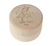 Fenteer Baby Tooth Keepsake Box First Collection Memorial Box Portable Wooden Baby Box Tooth Container Case for Birthday Gift Kids, Style A