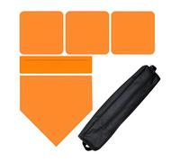 Fenteer Baseball Softball Base Kickball Base Throw Down Rubber Base Set Baseball Training Practice Equipment for Indoor Outdoor Field, Orange