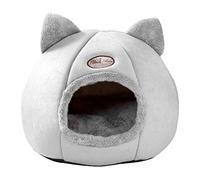 Fenteer Bed for Indoor Cats & Small Dogs, Cat Calming Covered Sleeping House for, Kittens, M 33CM