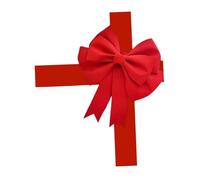 Fenteer Big Bow DIY Making Kit Photo Prop Office Car Huge Present Engagement Ceremony Shower Backdrop Giant Bow Wall Decoration, Bright Red