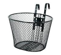 Fenteer Bike Front Basket Hanging Detachable Handlebar Basket with Hooks for Shopping Cycling Accessories Mountain Road Bikes, Black
