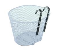 Fenteer Bike Front Basket Hanging Detachable Handlebar Basket with Hooks for Shopping Cycling Accessories Mountain Road Bikes, White
