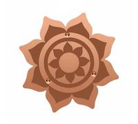 Fenteer Bird Bath Cleaner Disk Copper Purifying Disc Outdoor Decorative Cleaning Disk Reusable Water Feature Support Suitable for garden bath setup, 0.6mm Thick, B-style Lotus Flower