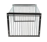 Fenteer Bird Cage Pigeon Coop Only Enters Cannot Exit Metal Automatic Pigeons Collector Chicken Cage for Sparrows Parrots Quail Wood, 2 Entrance, without skylight