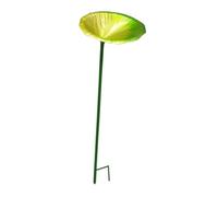 Fenteer Bird Feeder Station Bee Watering Station Decorative Iron Garden Decor Ground Stake Feeder for Lawn Backyard Courtyard Patio, Green