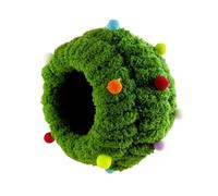 Fenteer Bird Nest Conure Breeding House Soft Versatile Warm Christmas Decoration Parrotlet Hut for Canary Zebra Finch Budgies, green