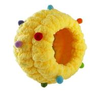 Fenteer Bird Nest Conure Breeding House Soft Versatile Warm Christmas Decoration Parrotlet Hut for Canary Zebra Finch Budgies, yellow