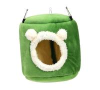 Fenteer Bird Nest Hanging Hammock Comfortable Indoor Outdoor Cozy Bird Bed Nest Birdhouse for Budgies African Grey Lovebird Conure, green