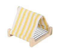 Fenteer Bird Nest House Sturdy Bottom Hanging Hammock Interactive Easy to Clean 17.7x16.5x15cm for Parakeets Conures, Yellow