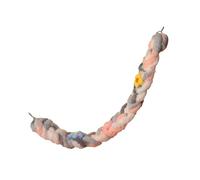 Fenteer Bird Rope Toy Bird Perches Stand Pet Supply Parrot Climbing Standing Toy Parrot Climbing Rope for Finches Budgies Cockatiels, Pink Gray White