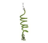 Fenteer Bird Spiral Rope Cotton Chewing Versatile Pet Supplies Colorful Parrot Swing Perch Climbing Rope for Budgies Finches Conures, green