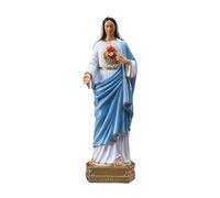 Fenteer Blessed Mother Virgin Mary Figurine Statue Blessed Virgin Mother Mary Figurine Character Sculpture for Living Room Table Stand Decoration,Blue Shawl,20cm