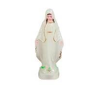 Fenteer Blessed Mother Virgin Mary Figurine Statue Blessed Virgin Mother Mary Figurine Character Sculpture for Living Room Table Stand Decoration,White Luminous,6.5cm