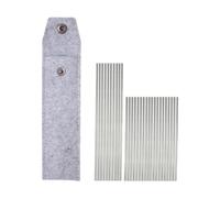 Fenteer Blocking Board Pins Stainless Steel with Travel Pouch, Essential Sturdy Smooth Crochet Accessories Granny Square Block Rods