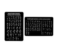 Fenteer Braille Alphabet Board Effective Teaching Supplies Lightweight Compact Portable Learn Braille Education Gift for Adults, Black 2pcs