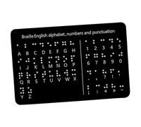 Fenteer Braille Alphabet Board Effective Teaching Supplies Lightweight Compact Portable Learn Braille Education Gift for Adults, Black 1pc