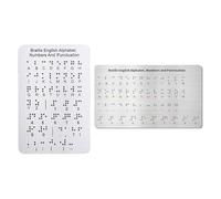 Fenteer Braille Alphabet Board Effective Teaching Supplies Lightweight Compact Portable Learn Braille Education Gift for Adults, Silver 2pcs