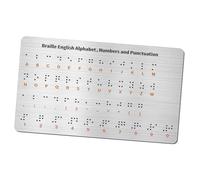 Fenteer Braille Alphabet Board Effective Teaching Supplies Lightweight Compact Portable Learn Braille Education Gift for Adults, Silver 1pc