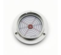 Fenteer Bubble Level Gauge Round Spirit Level Circular Leveling Device Precision Level Aluminum Alloy Acrylic Body with Flange Mount Suitable for Heavy, White, Size to 5