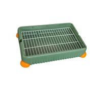 Fenteer Bunny Litter Pan Puppy Pee Pad Holder,Small Animals,Litter Tray Potty Train Indoor Potty Tray for Ferrets Bunny Guinea Pigs, L, green