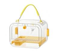 Fenteer Cage Mobile Aviary with Carry Handle Ventilated Top Water Solution Double Tray Function Suitable for Home Travel Outdoor Activities, Yellow