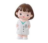 Fenteer Cake Topper Doctor Statue Miniature Cake Decoration Resin Sculpture Happy Doctor Nurse Day for Engagement Festival Desk, Female