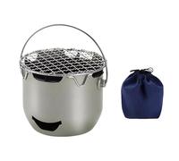 Fenteer Camp with Grill Grid Mini Camping Furnace Backpacker Cooking for Heating Roasting Tea Making Trips Indoor Outdoor, Olive Green