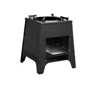 Fenteer Camping Burner Wood Burner Emergency Family Gathering Picnic Equipment Furnace Portable for Outdoor Garden Trip, Black, 31.5cmx25.5cmx37.5cm