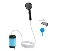 Fenteer Camping Shower Beach Showering Waterproof with PVC Hose Electric Shower Pump Hiking Travel Car Showering for Travel Gardening, Blue