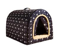 Fenteer Cat Cave Bed Washable Removable Cover Waterproof Winter Portable Pet House Dog Bed for Resting Backyard Yard Feral Cats Bunny, Star 60x45x40cm