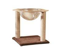 Fenteer Cat Climbing with Sisal Scratching and Relaxing Perch for Exercise Leisure Watching Suitable for Energetic Cats Compact Rooms, Dark Wood
