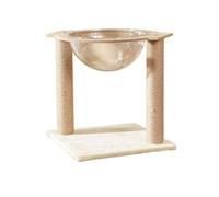 Fenteer Cat Climbing with Sisal Scratching and Relaxing Perch for Exercise Leisure Watching Suitable for Energetic Cats Compact Rooms, Light Wood