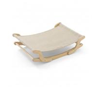 Fenteer Cat Hammock Bed Wooden Cat Cradle Rocking Bed r Basket Resting Seat With Arched Rocker Shape And Stable Slatted Base suitable cat resting home, Simple Solid Wood Rocking Bed Hemp Mat