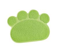 Fenteer Cat Litter Boxes Mat Dog Feeding Bowl Mat Non Slip Multipurpose Paw Shape Pet Cat Feeding Mat for Kitten Less Waste Easy Clean, Green