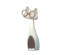 Fenteer Cat Night Light Ornament Creative Craft Cute Portable Home Decor Nightlight Cat Figurine for Bedroom Kitchen Party NightStand, White