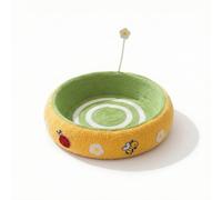 Fenteer Cat Scratching Pad Cat Scratcher Cat Bed Cat Lounging Bowl With Spring Teaser Toy Sisal Rope Flannel Foam And Density Board Spacious Design suitable for kittens home decoration