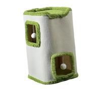 Fenteer Cave Cat Bed Cat House Nest Soft with Ball Kitty Hideaway Covered Bed Cube Condos for Multiple Small Pets Indoor Cats, Double layer